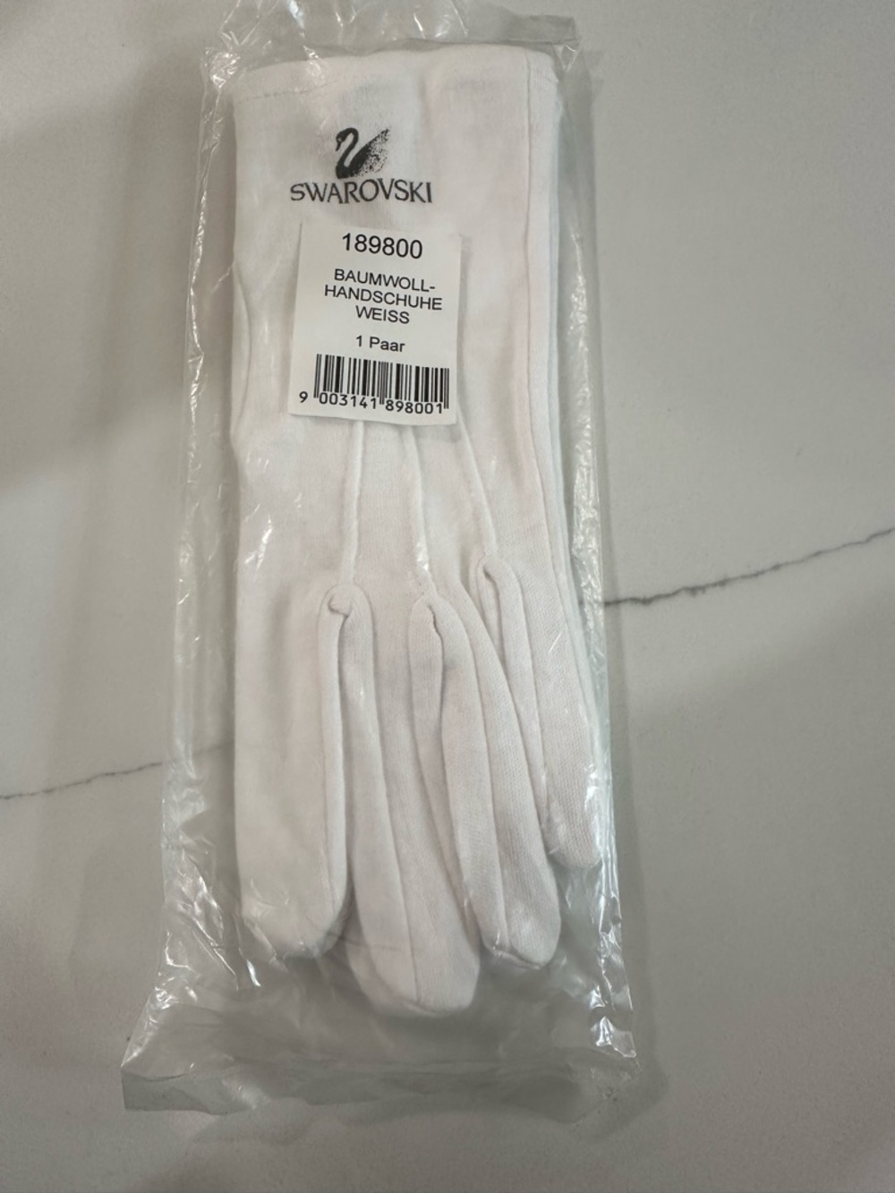 Swarovski White Cotton Gloves - Packaged Women's Gloves